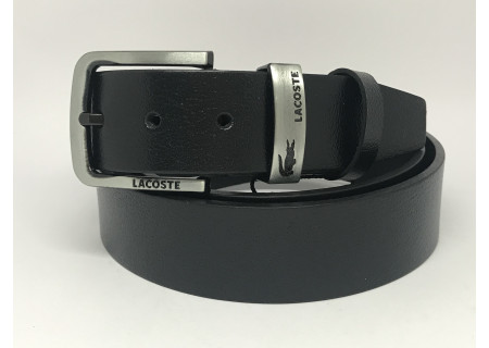 Туреччина ремені чоловічі шкіряні  LACOSTE  4 см в упак12   арт Х 49 чорний