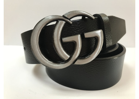 Туреччина ремені жіночі шкіряні  GUCCI  4 см в упак12   арт У 25 чорний
