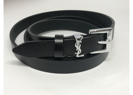 Туреччина ремені жіночі шкіряні  SAINT LAURENT  2см в упак12   арт А 35 чорний
