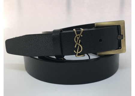 Туреччина ремені жіночі шкіряні  SAINT LAURENT  3,0 см в упак12   арт А 6 бронза